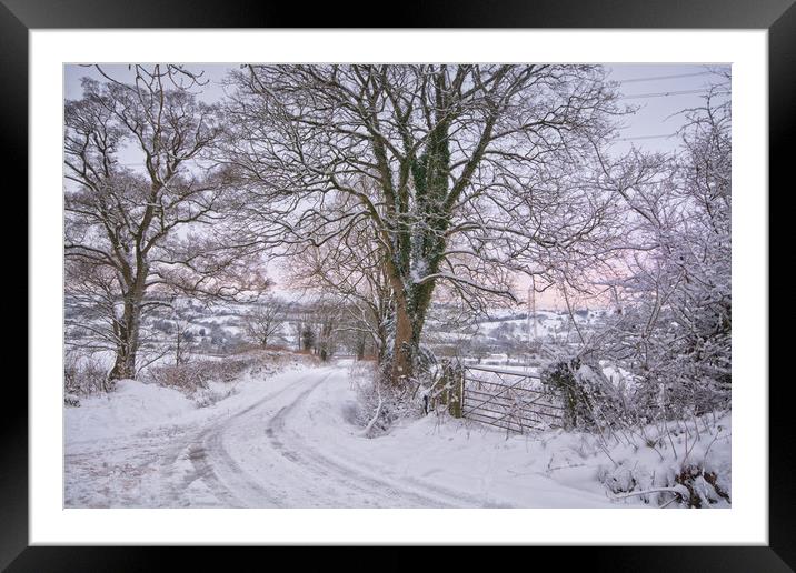 Winter lane Framed Mounted Print by Clive Ashton