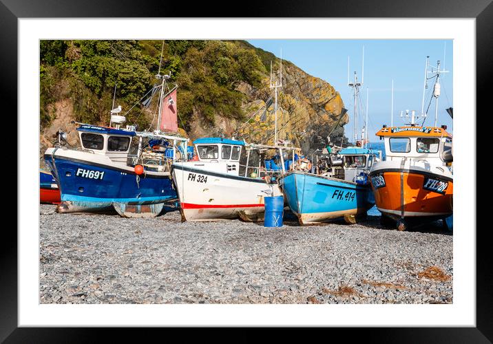 Cadgwith Cove fishing boats  Framed Mounted Print by Chris Warham