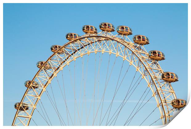 London Eye against a winter blue sky Print by Chris Warham