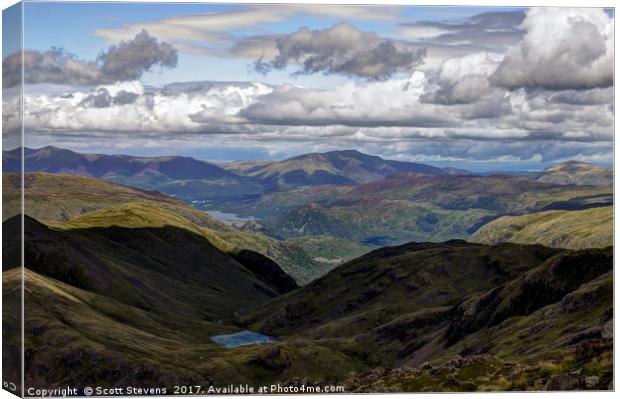 View From Scafell Pike Canvas Print by Scott Stevens
