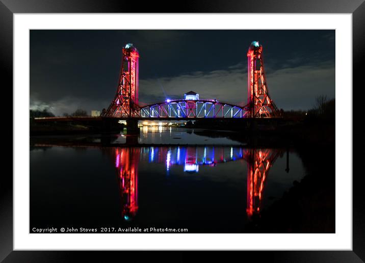 Newport Bridge at Night Framed Mounted Print by John Stoves