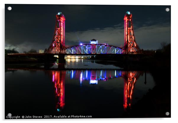 Newport Bridge at Night Acrylic by John Stoves