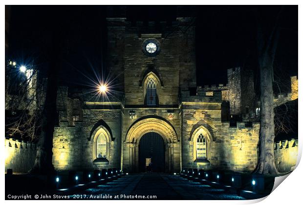 Durham Castle at night Print by John Stoves