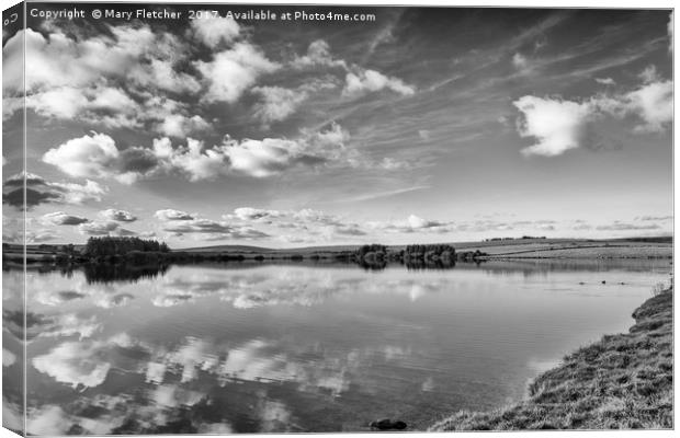 Siblyback Lake Reflections Canvas Print by Mary Fletcher