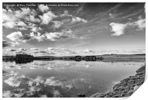Siblyback Lake Reflections Print by Mary Fletcher