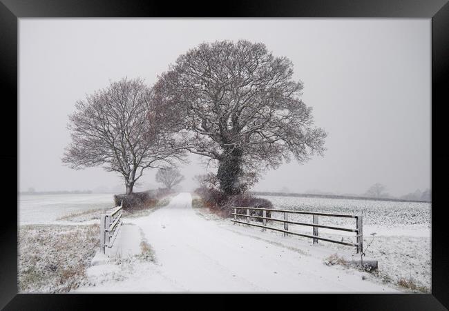 Cook's Lane in Winter Framed Print by Kevin Hussey