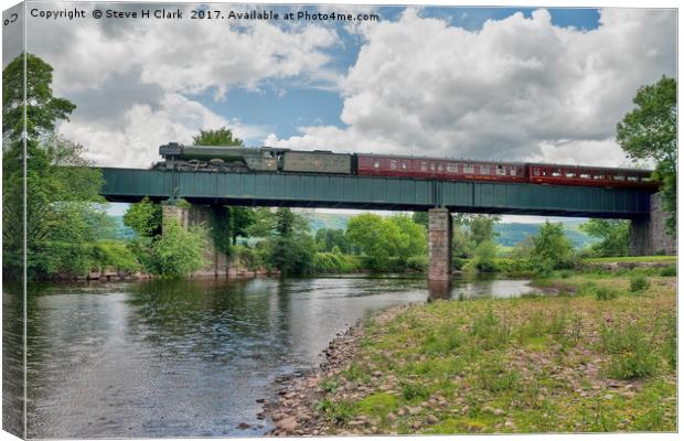 Flying Scotsman over the River Usk Canvas Print by Steve H Clark