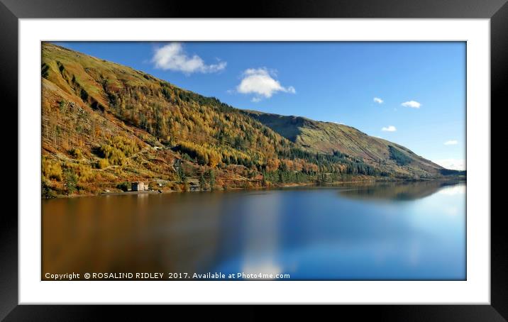 "Autumn sunshine at lake Thirlmere" Framed Mounted Print by ROS RIDLEY