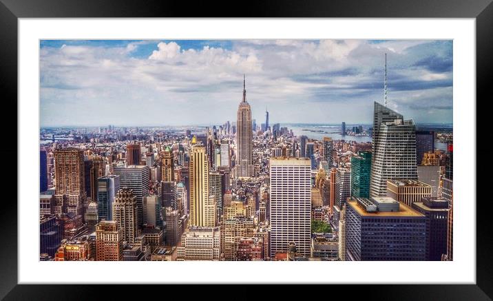 Manhattan Skyline Framed Mounted Print by Alan Hatton