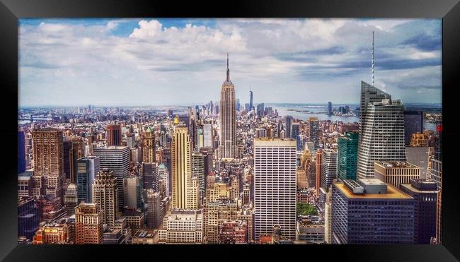 Manhattan Skyline Framed Print by Alan Hatton