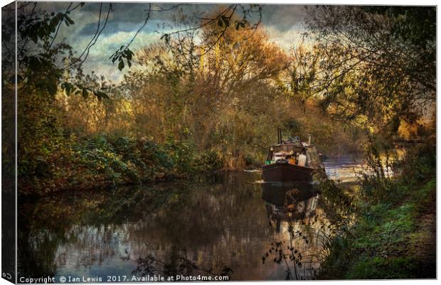 Narrowboat On The Kennet And Avon Canvas Print by Ian Lewis