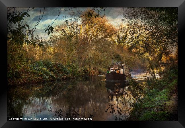 Narrowboat On The Kennet And Avon Framed Print by Ian Lewis
