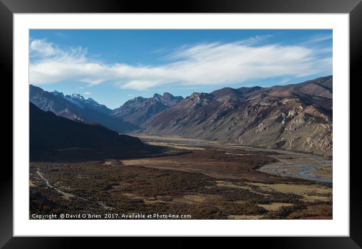 River Valley of the Rio Fitz Roy Framed Mounted Print by David O'Brien