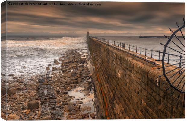 Tynemouth Harbour, Northumberland Canvas Print by Peter Stuart