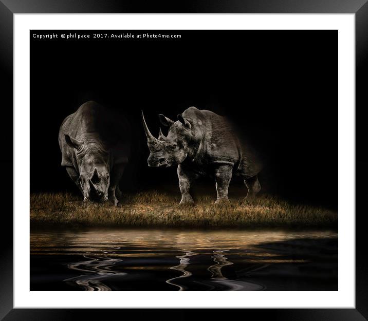 Out Of The Dark Framed Mounted Print by phil pace