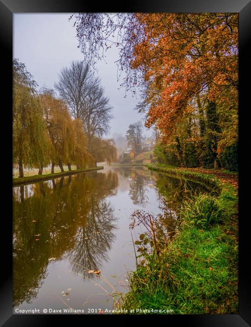 Walking the Canal towpath in Autumn Framed Print by Dave Williams