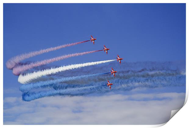 Red Arrows Red White & Blue Print by David Woollands