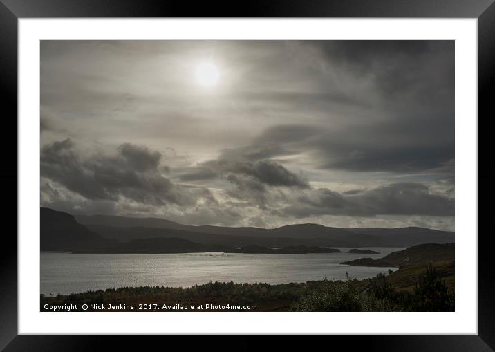 Across Loch Torridon from above Inveralligin  Framed Mounted Print by Nick Jenkins