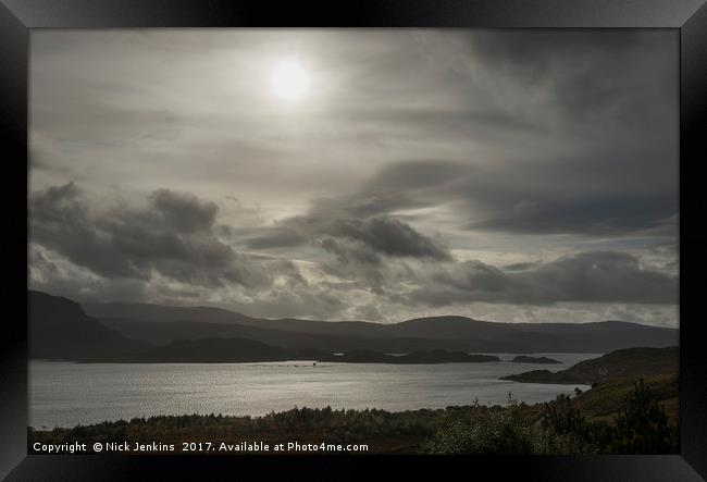 Across Loch Torridon from above Inveralligin  Framed Print by Nick Jenkins