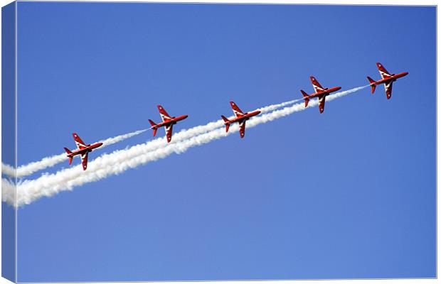 Red Arrows Formation Canvas Print by David Woollands