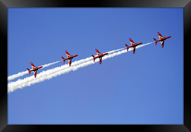 Red Arrows Formation Framed Print by David Woollands