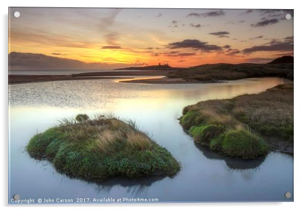 Embleton Estuary Northumberland. Acrylic by John Carson