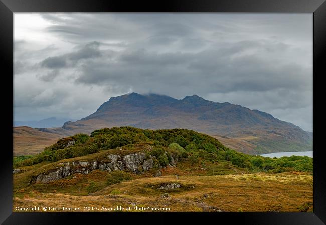 Beinn Airigh Charr above Loch Maree Scotland Framed Print by Nick Jenkins