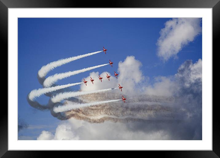 Red Arrows formation 2 Framed Mounted Print by David Woollands