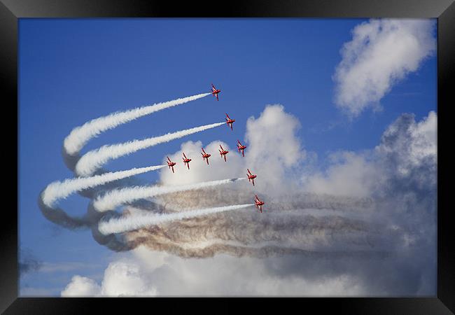 Red Arrows formation 2 Framed Print by David Woollands