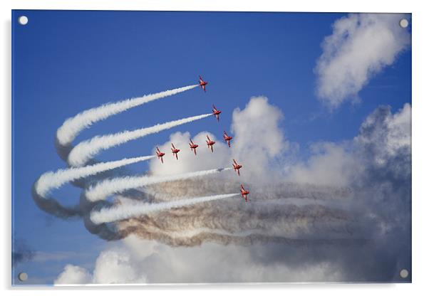 Red Arrows formation 2 Acrylic by David Woollands