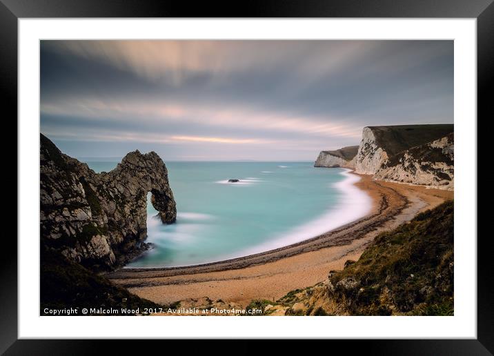 Durdle Door Sunset Framed Mounted Print by Malcolm Wood