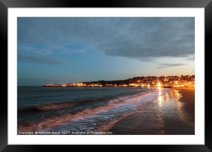 Twilight At Swanage Framed Mounted Print by Malcolm Wood