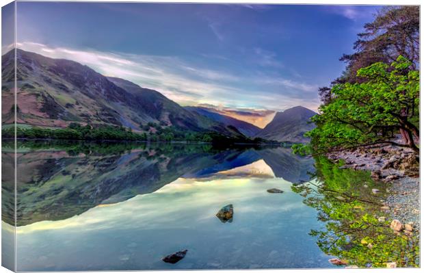 Captivating Sunrise at Buttermere Water Canvas Print by James Marsden
