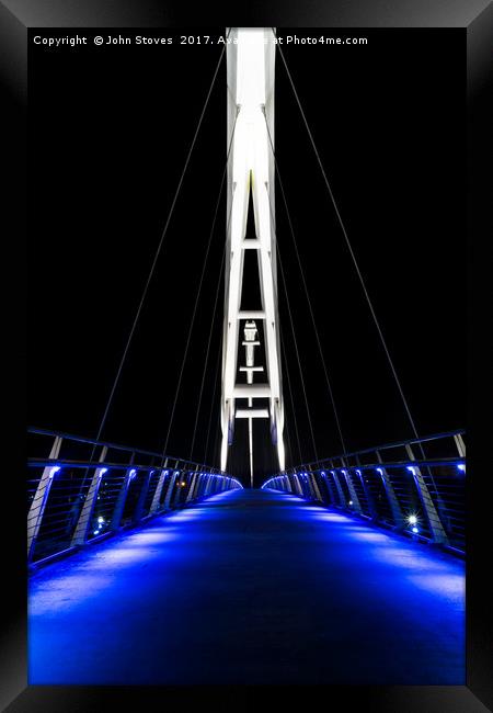 Infinity Bridge at night Framed Print by John Stoves