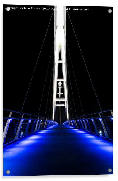 Infinity Bridge at night Acrylic by John Stoves