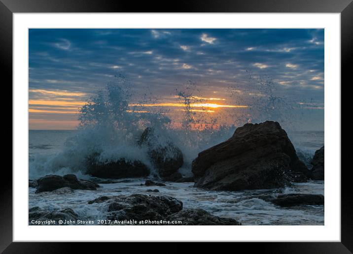 Incoming Tide at Sun Rise Framed Mounted Print by John Stoves