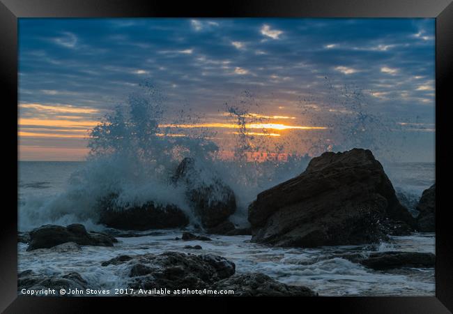 Incoming Tide at Sun Rise Framed Print by John Stoves