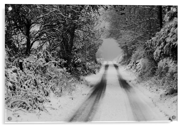 Winter Road Acrylic by Macrae Images