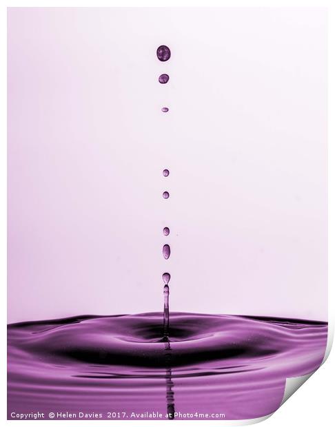 A row of water droplets Print by Helen Davies
