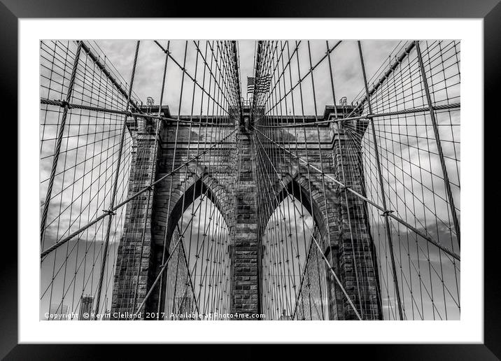 Brooklyn Bridge Framed Mounted Print by Kevin Clelland