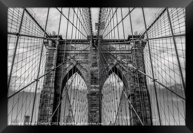 Brooklyn Bridge Framed Print by Kevin Clelland