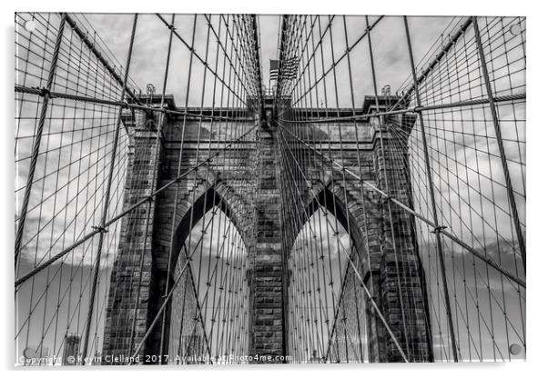Brooklyn Bridge Acrylic by Kevin Clelland