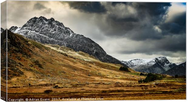 Mighty Tryfan Mountain Canvas Print by Adrian Evans