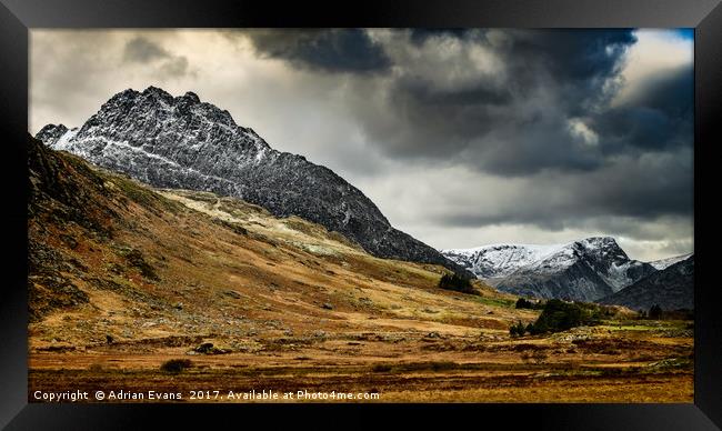 Mighty Tryfan Mountain Framed Print by Adrian Evans