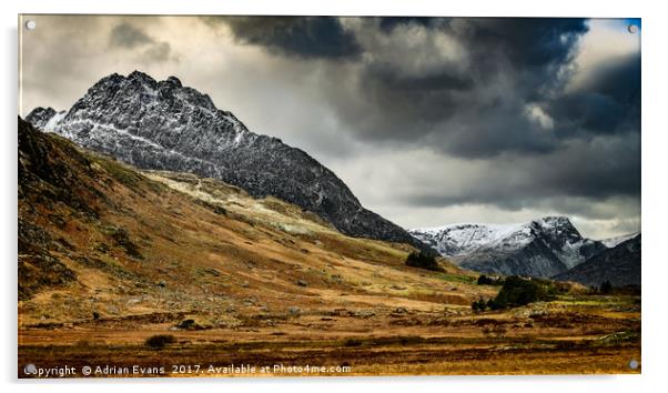 Mighty Tryfan Mountain Acrylic by Adrian Evans