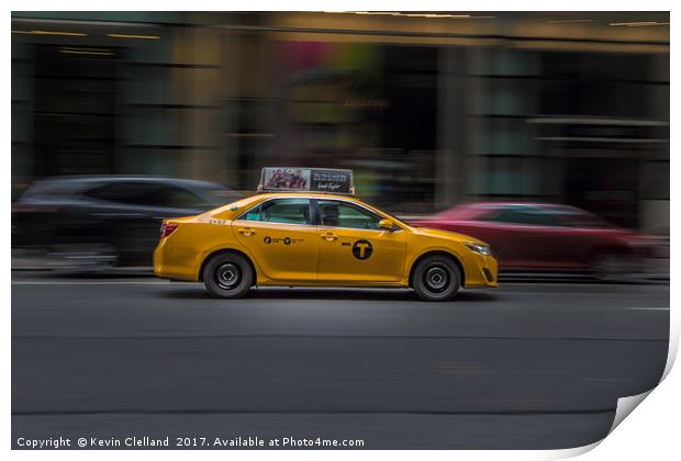 Yellow Cab Print by Kevin Clelland