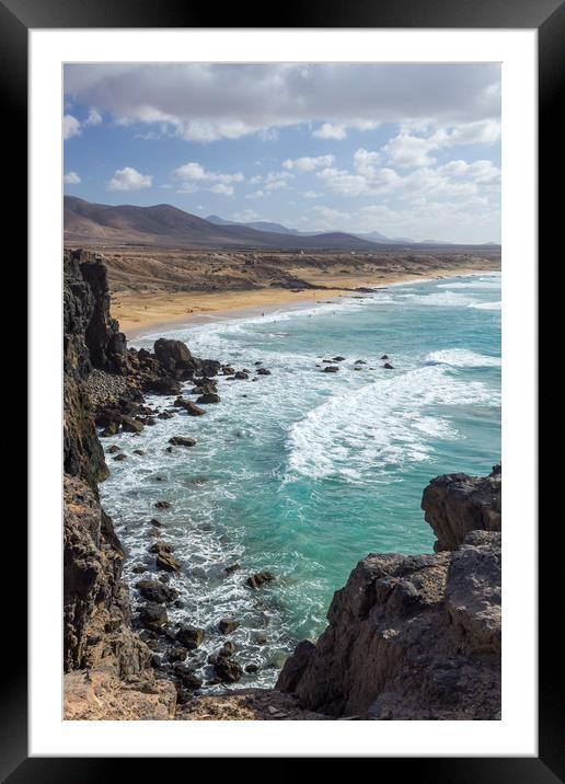 Surfers Beach, El Cotillo, Fuerteventura Framed Mounted Print by John Parker