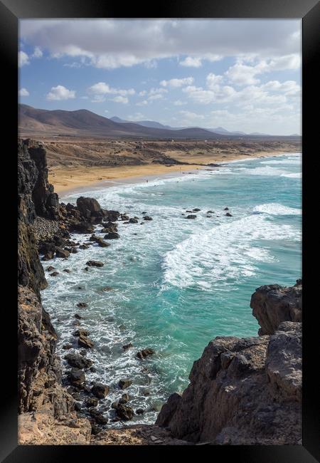 Surfers Beach, El Cotillo, Fuerteventura Framed Print by John Parker