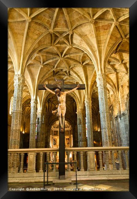 Crucifix, Church of Santa Maria, Belem, Lisbon. Framed Print by Robert Murray