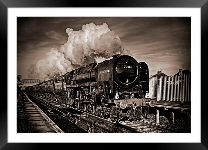 Oliver Cromwell Steam Train Framed Mounted Print by Phil Clements